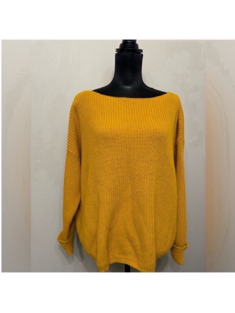 French Connection Women’s Mustard Baggy Cotton Sweater S